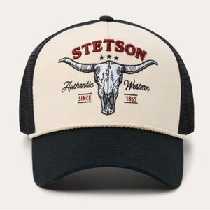 Stetson Black and Cream Trucker Cap